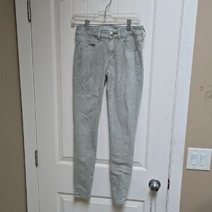 American Eagle Outfitters Stylish Light Gray Skinny Jeans Jeggins Super Stretch